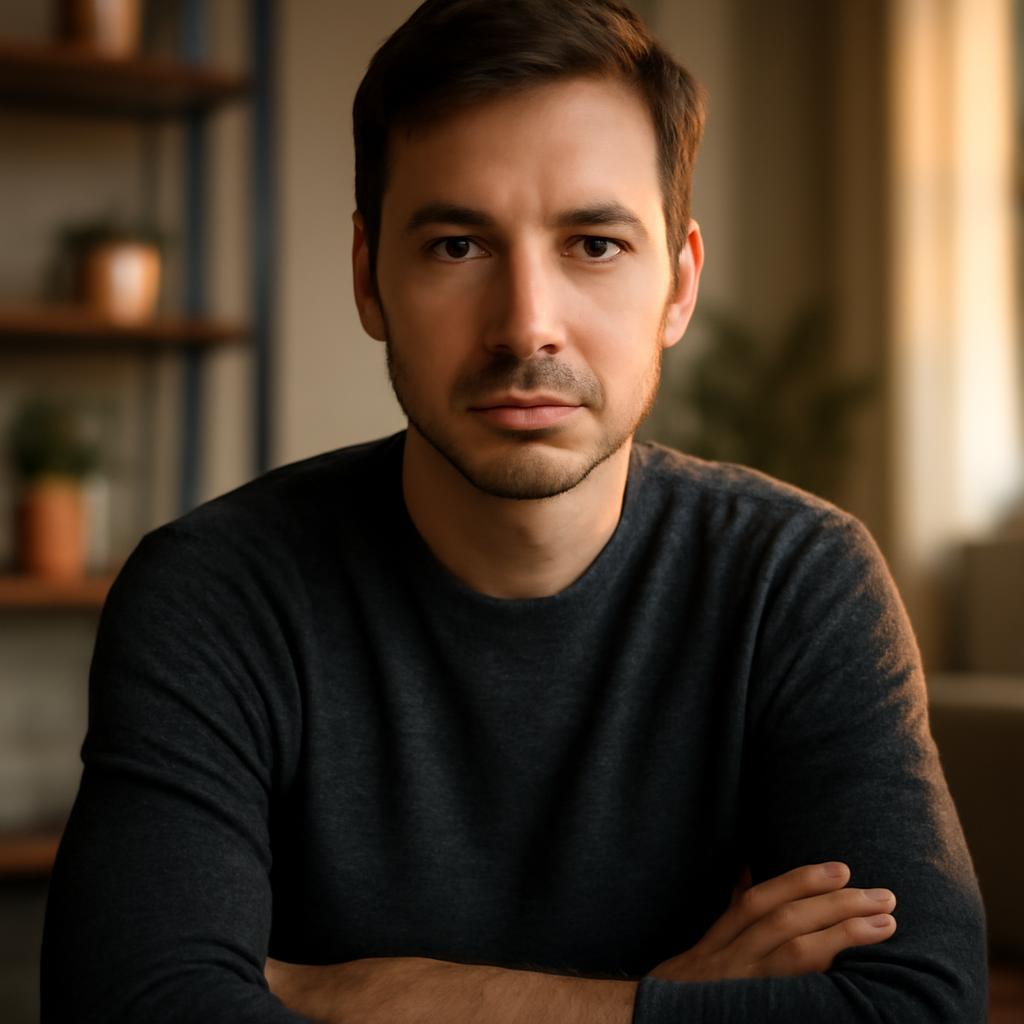 Дмитрий Соколов — профессиональное фото дизайнера в студии с элементами интерьера