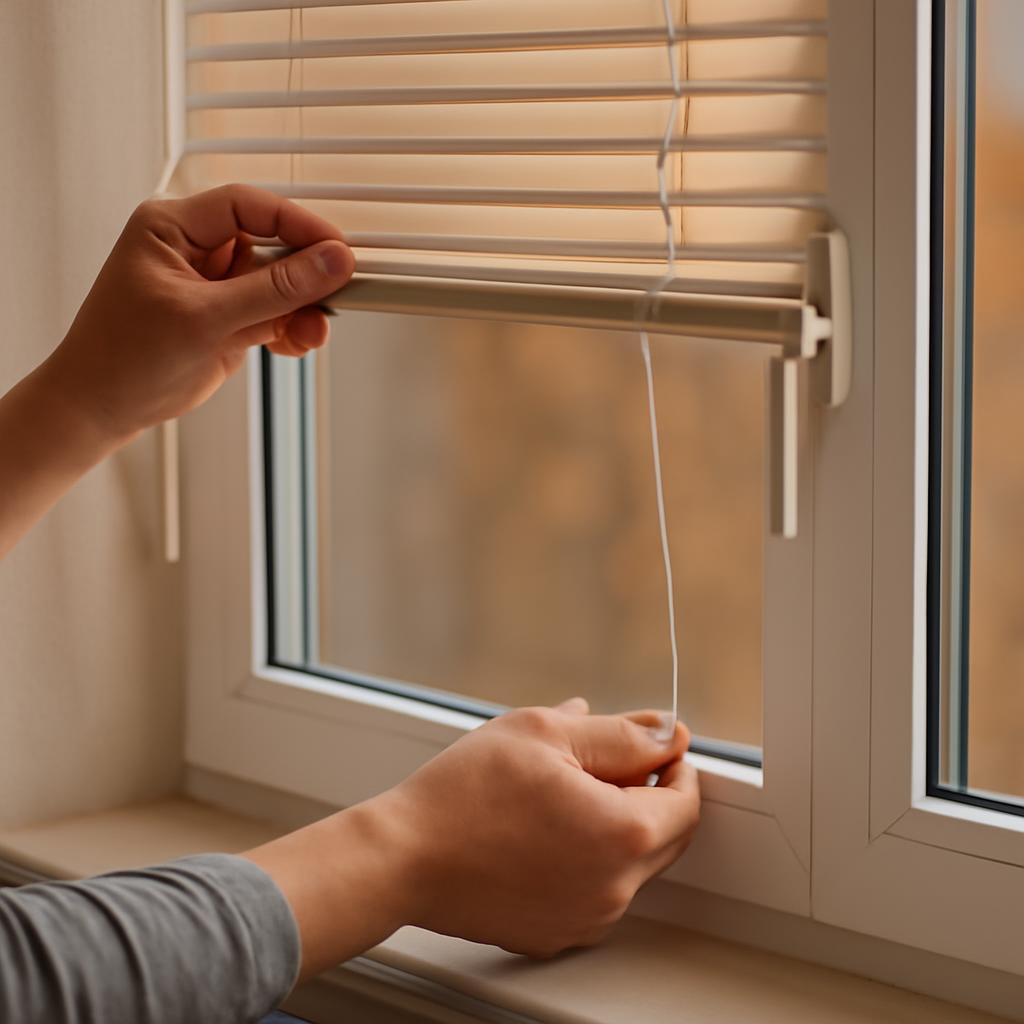 Пошаговый монтаж горизонтальных жалюзи на раме пластикового окна