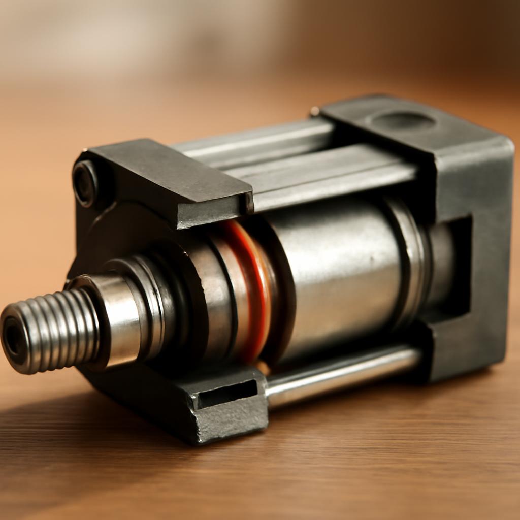 Пневмоцилиндр: устройство и применение в промышленности Схематическое изображение устройства пневмоцилиндра с указанием компонентов