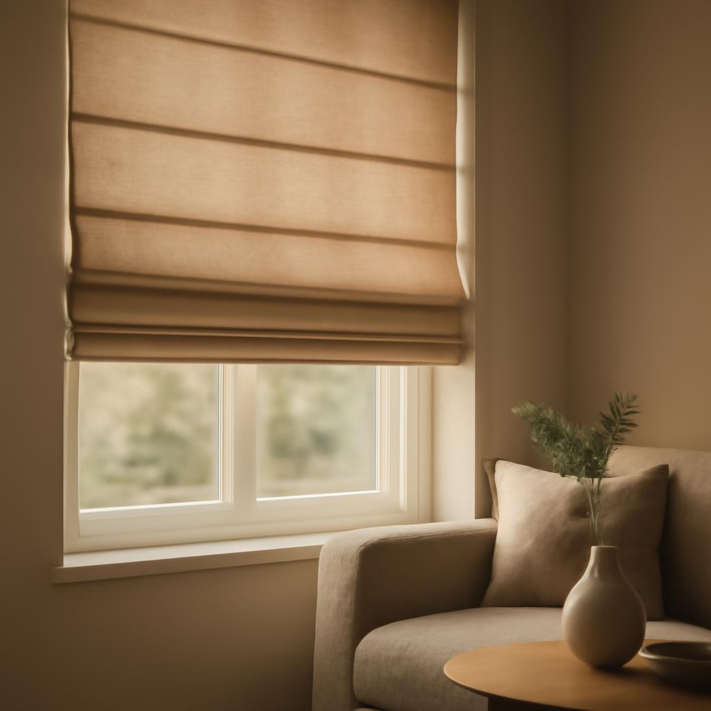 Римские шторы в современном интерьере гостиной