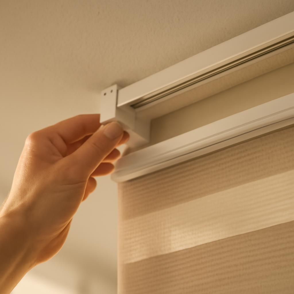 Монтаж карниза для штор день-ночь на потолке