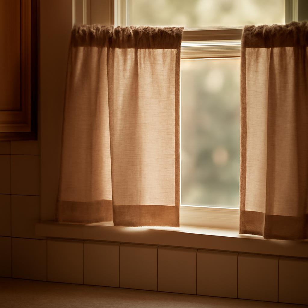 Шторы на кухне разной длины: короткие варианты для безопасности