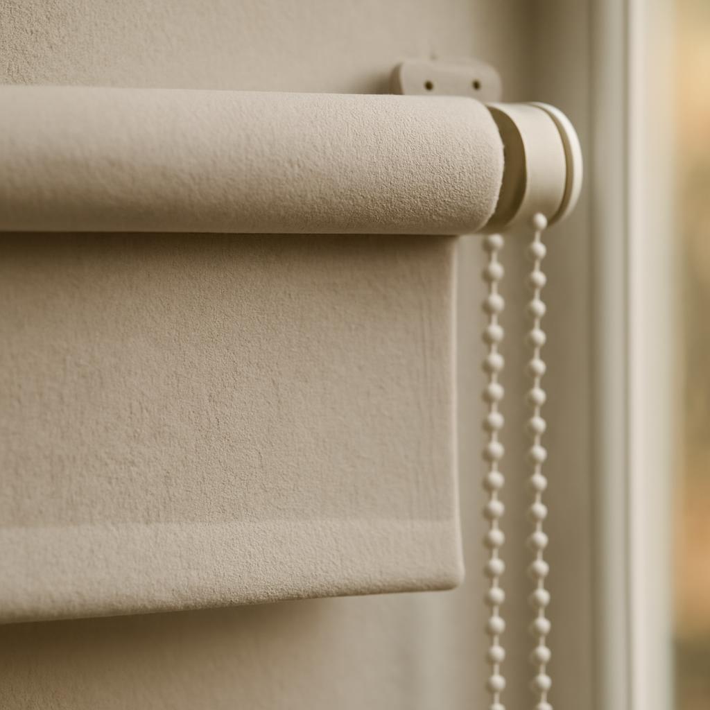 Схема рулонных штор с указанием элементов крепления