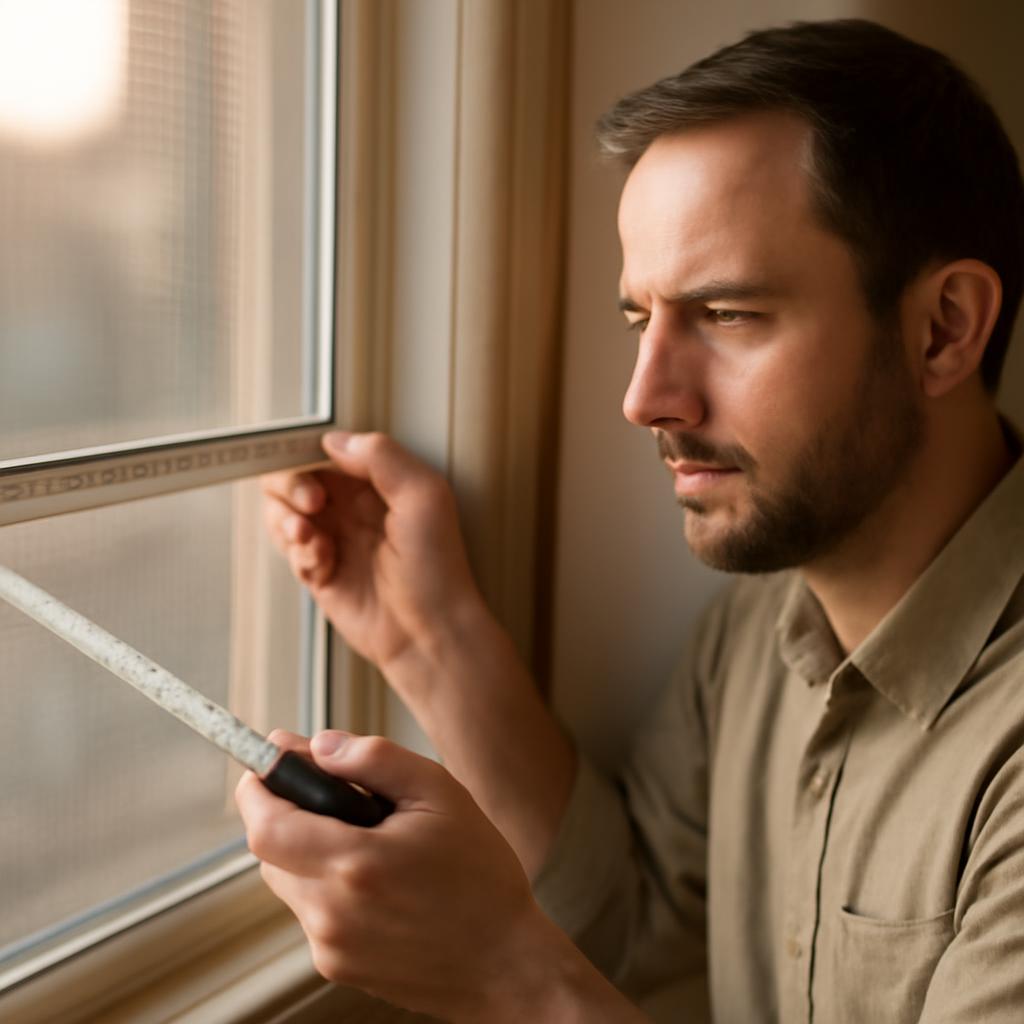 Эксперт проводит замеры для москитной сетки