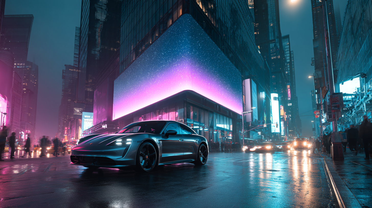 Билборд с наружной рекламой в городе