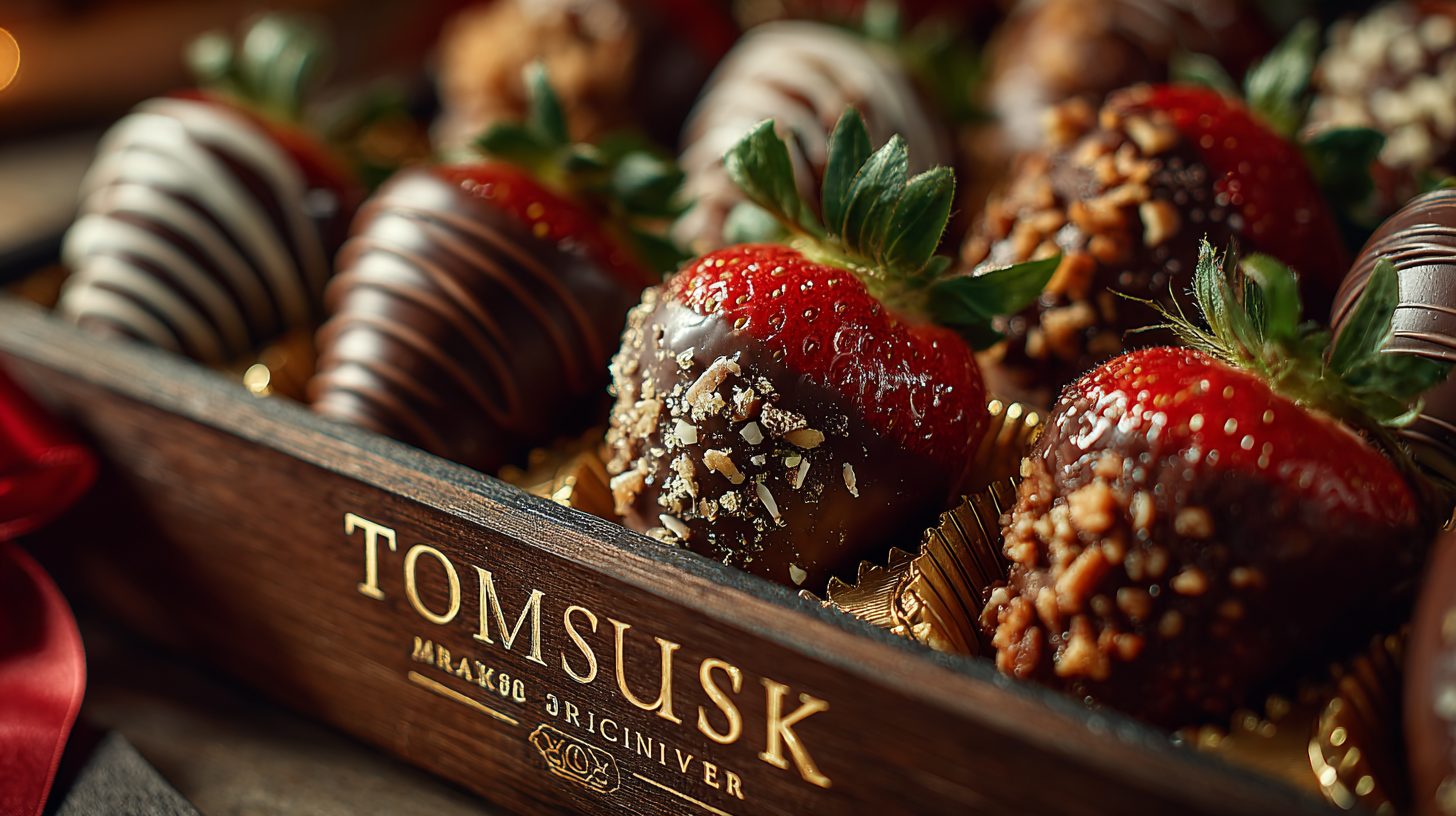 Набор клубники в шоколаде из Томска в подарочной упаковке