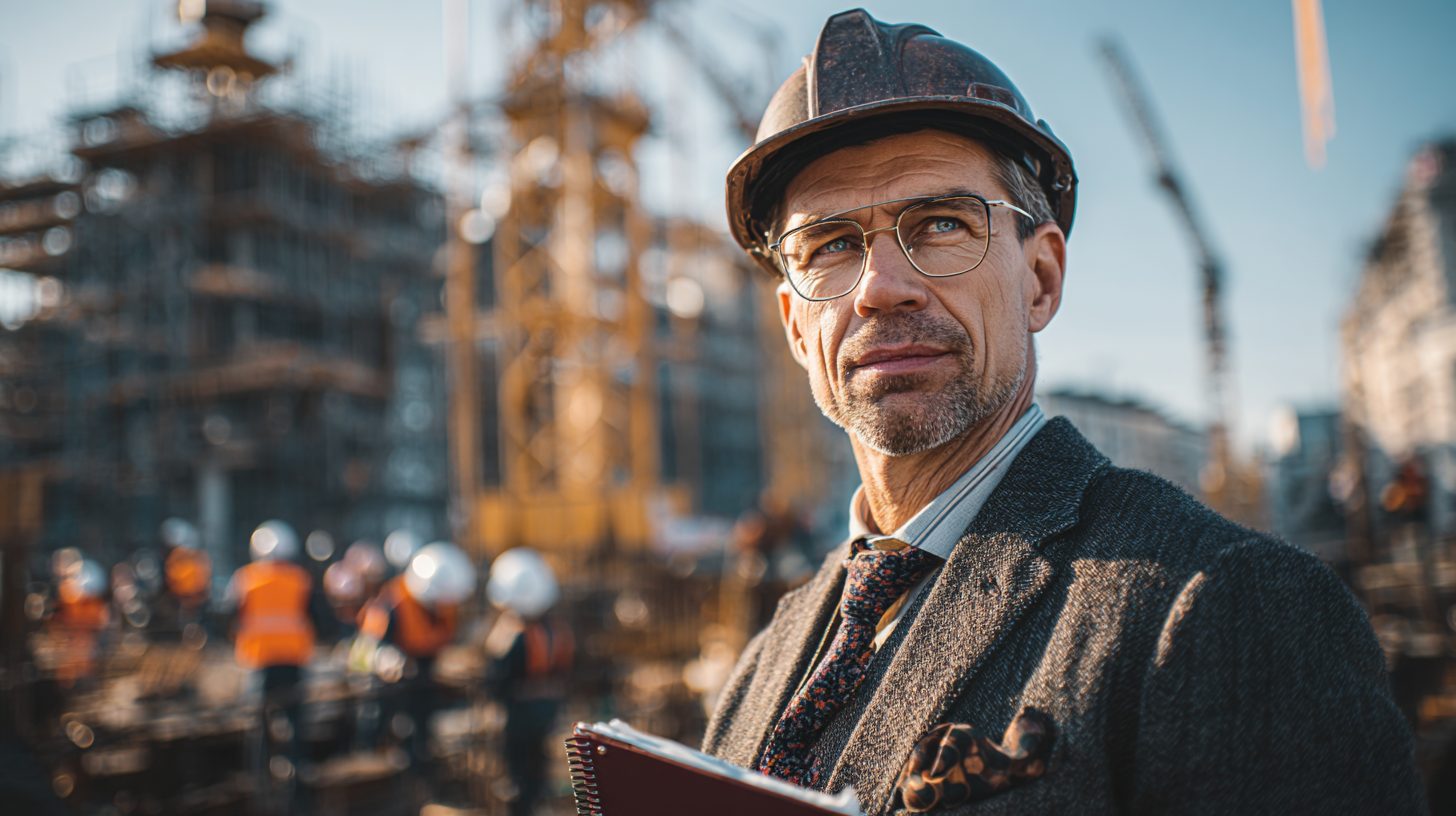 Дмитрий Козлов — портрет автора в профессиональной среде на фоне строительной площадки