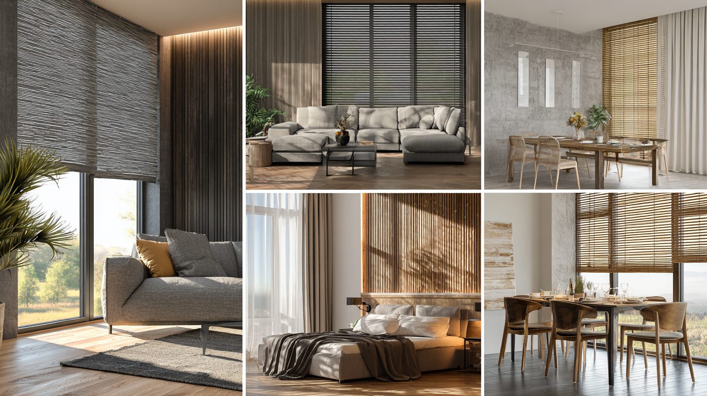 Различные виды жалюзи блэкаут в интерьере