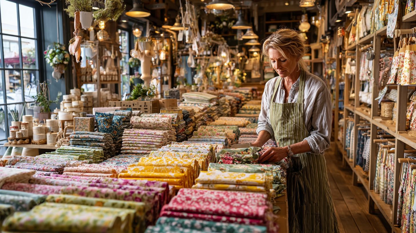 Процесс выбора текстиля для кухни в магазине