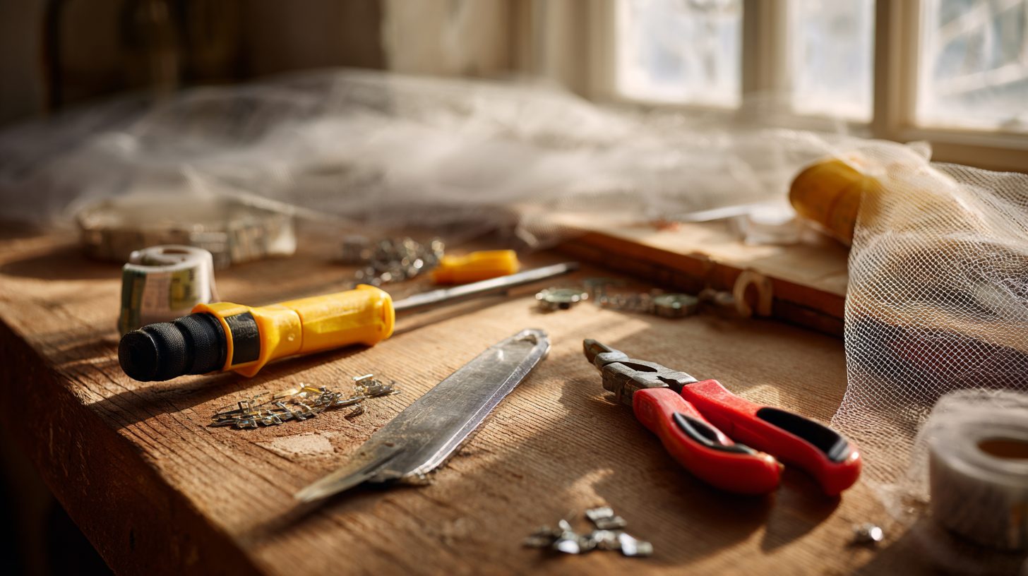 Инструменты для установки москитной сетки на окно