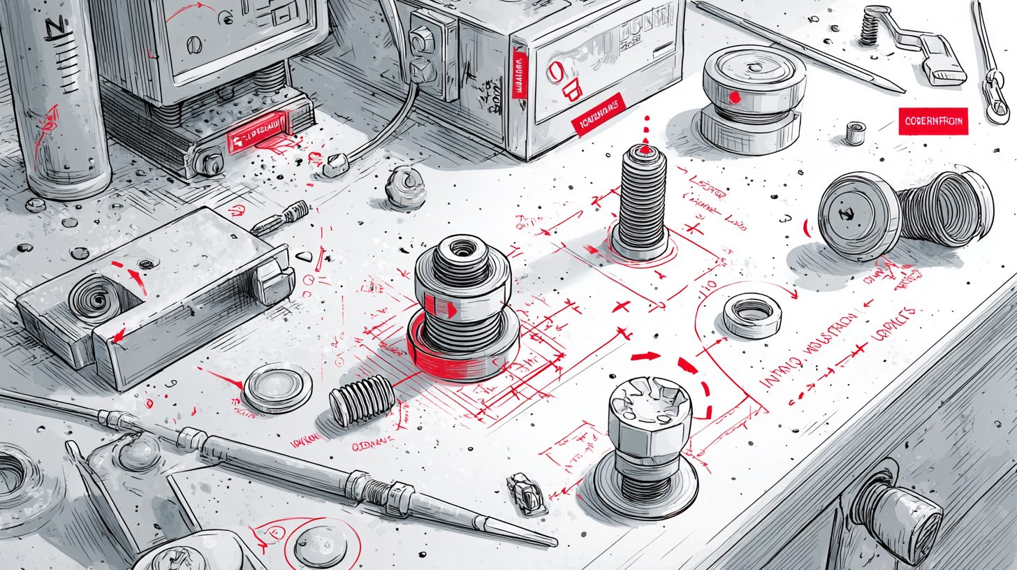 Иллюстрация типичных ошибок при монтаже болтов и винтов
