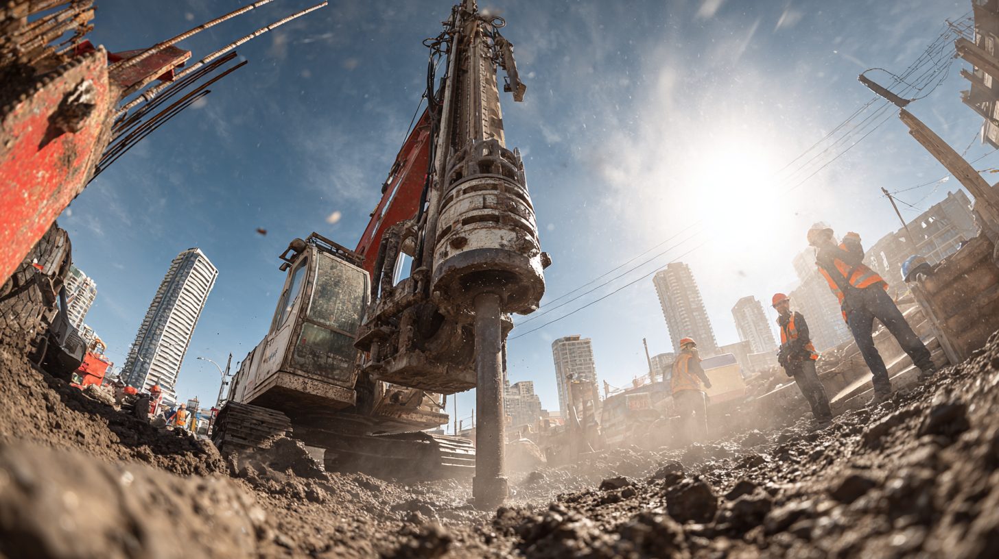 Процесс установки буронабивного свайного фундамента