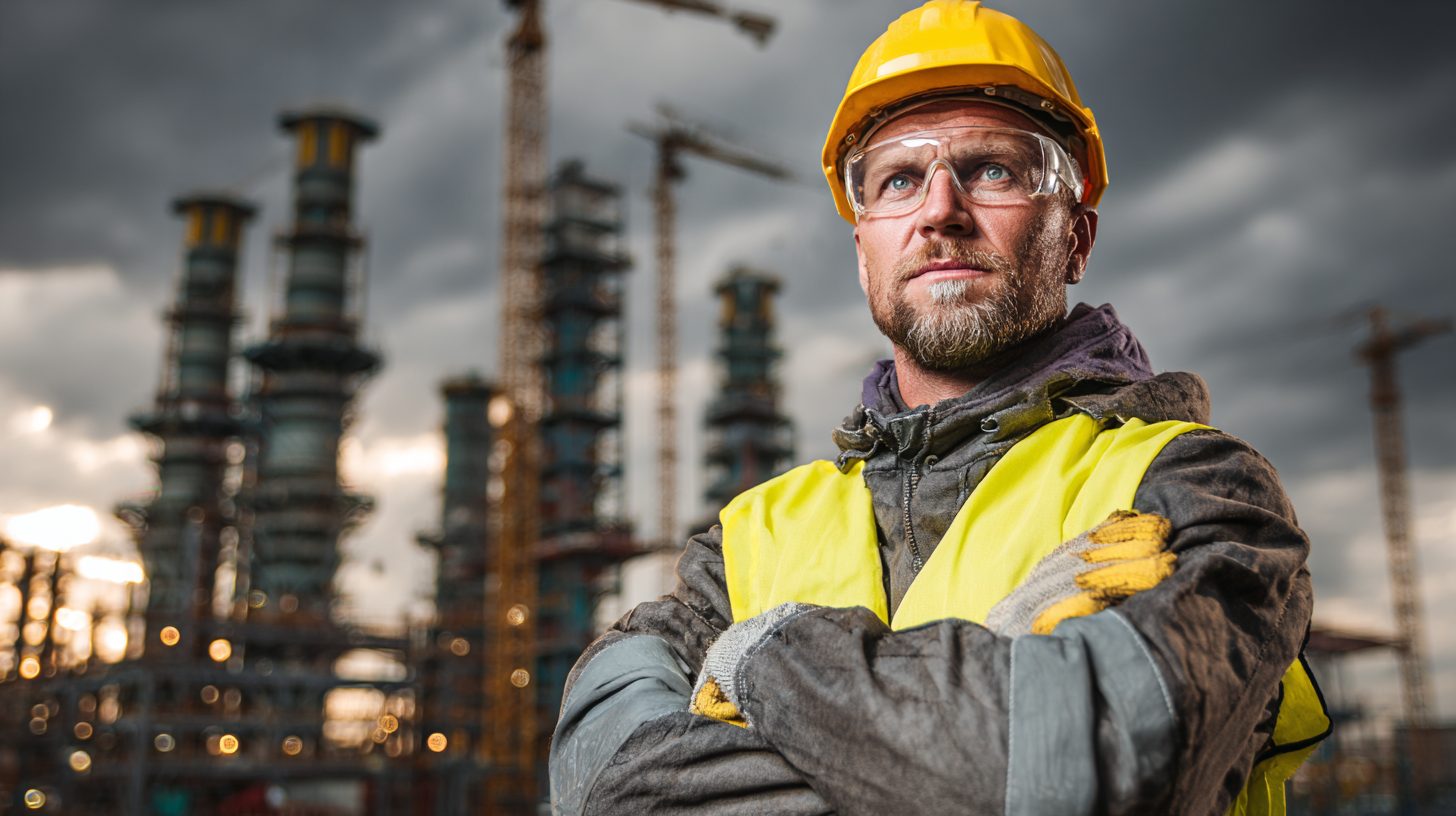 Дмитрий Королев — портрет инженера в защитном снаряжении на промышленном объекте