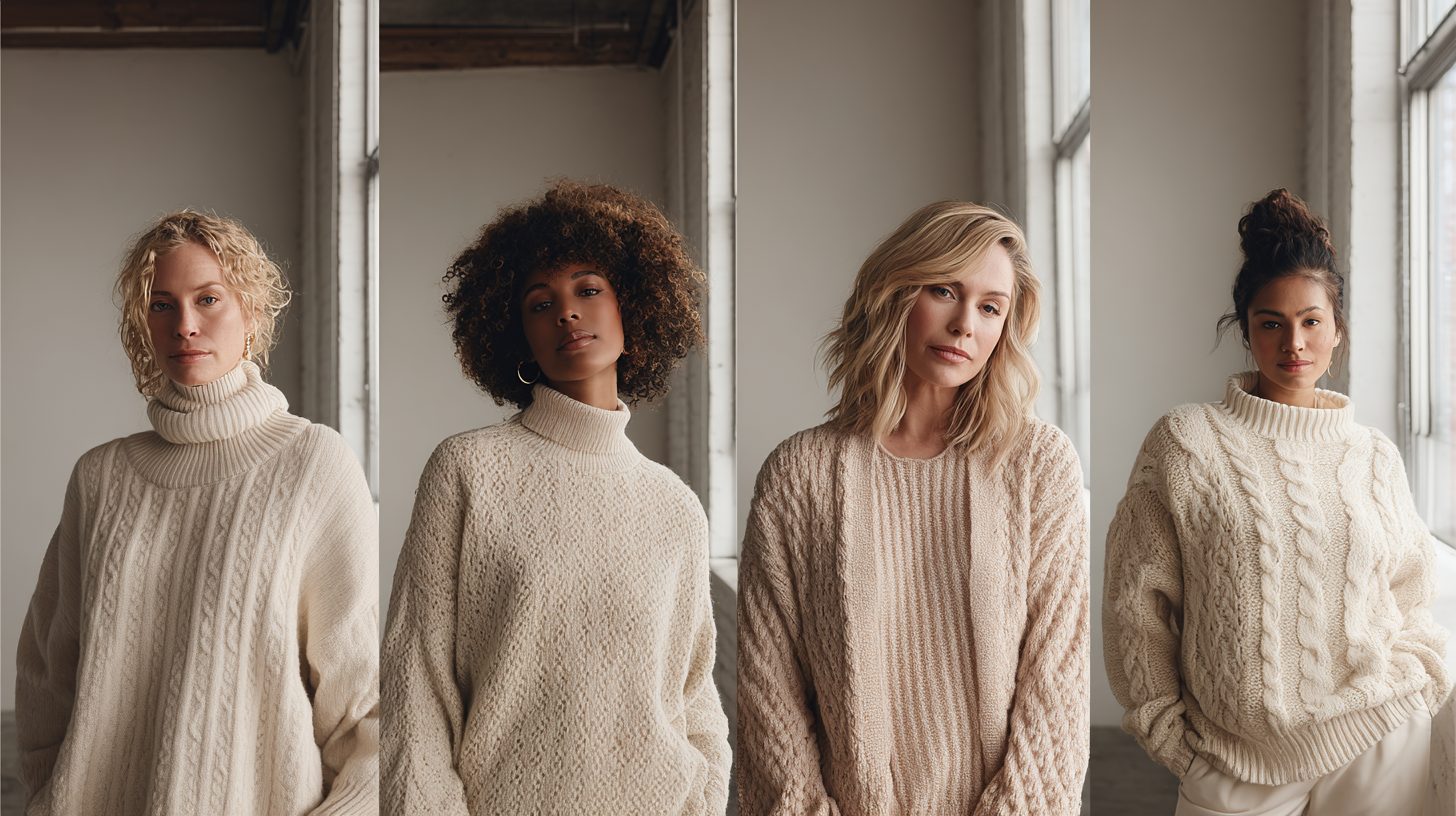 Различные фасоны кашемировых джемперов для разных фигур