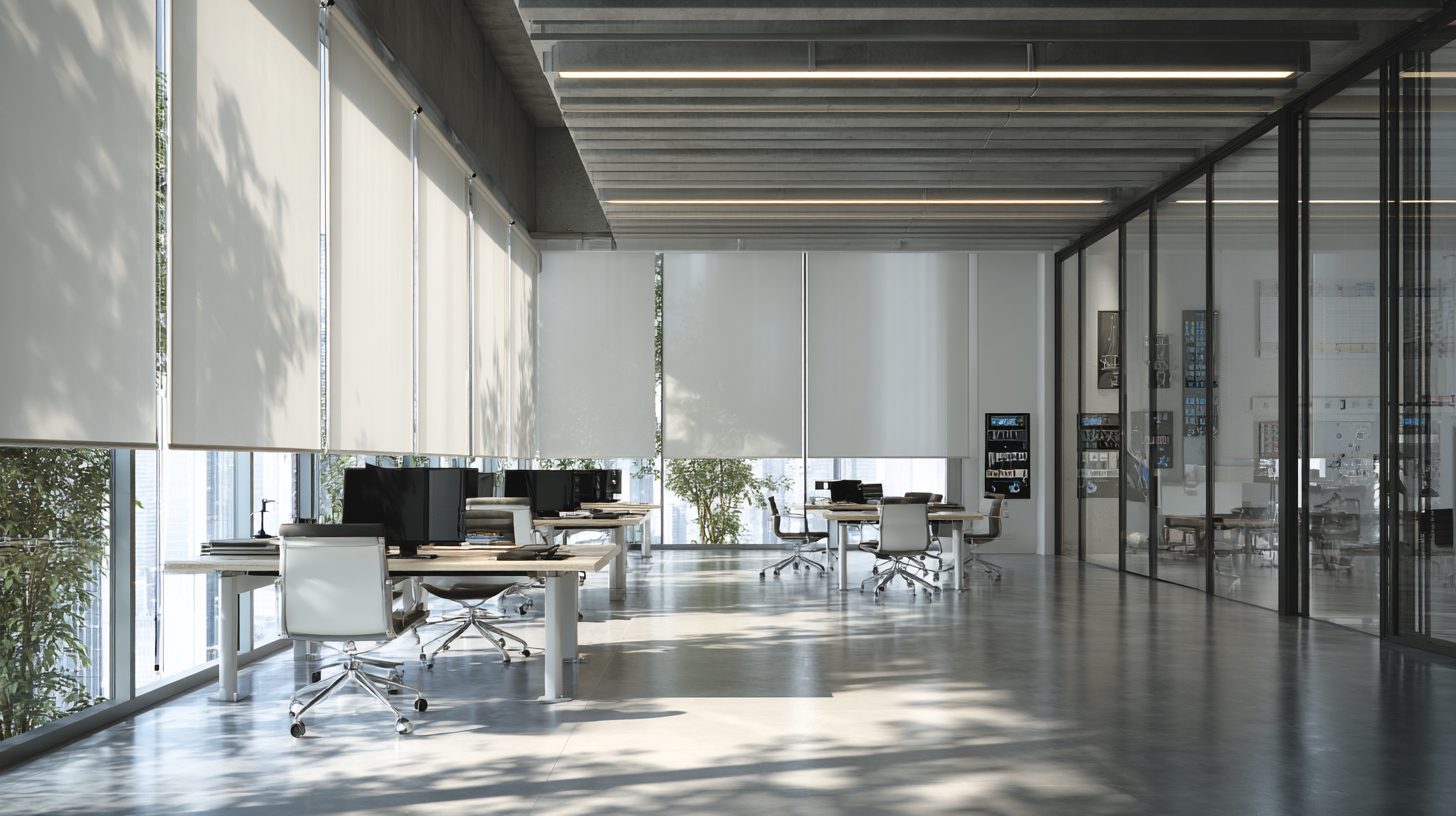 Автоматизированные рольставни в офисном интерьере