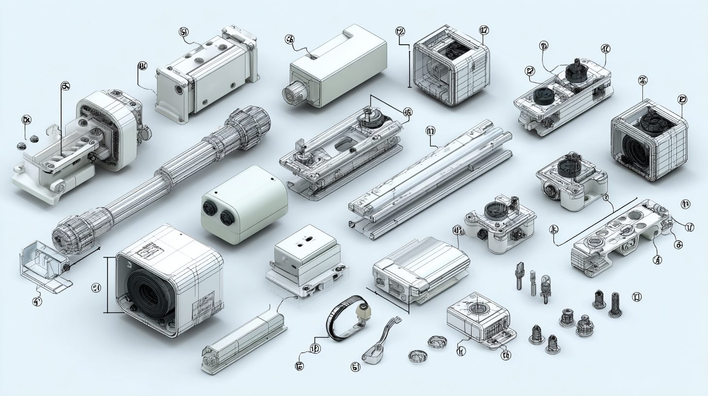 Компоненты электрокарниза для штор и схема их сборки