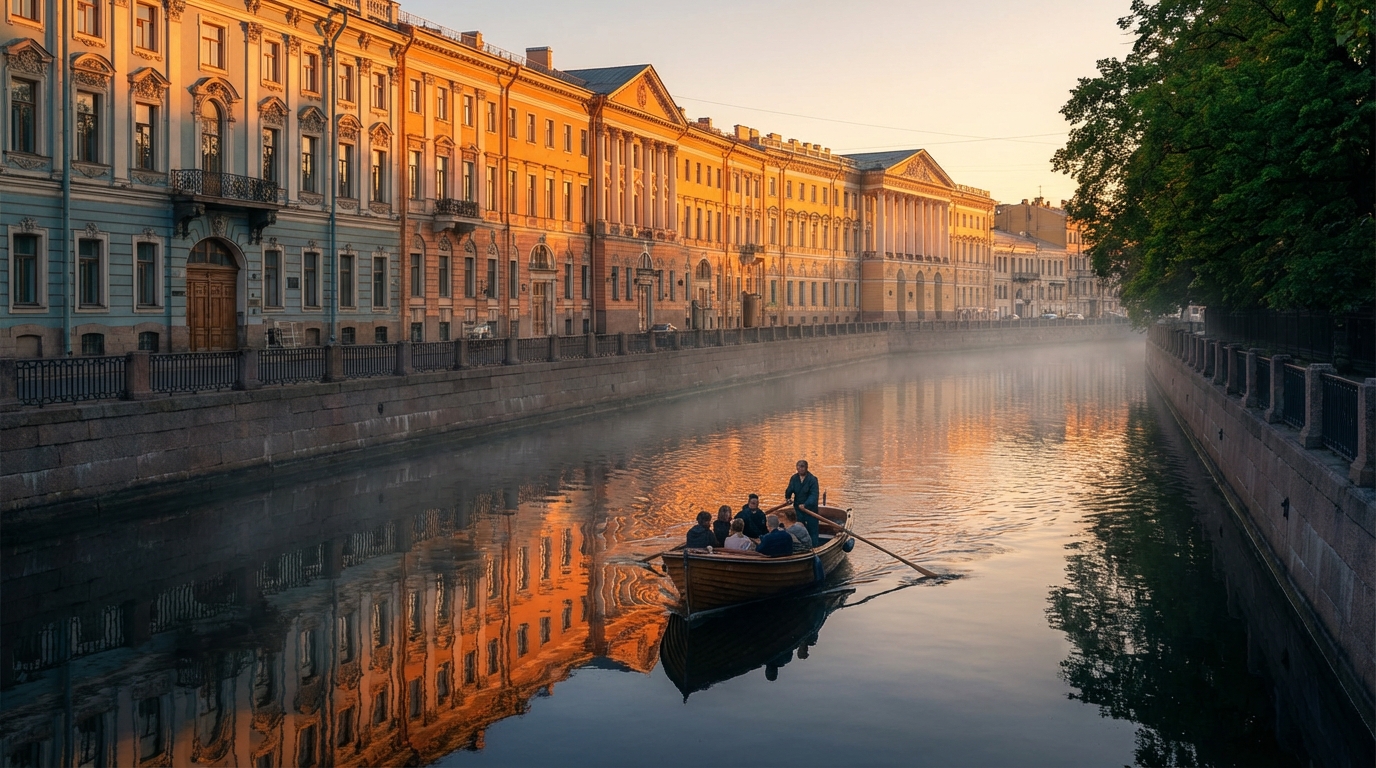 Прогулка по каналам Петербурга на лодке