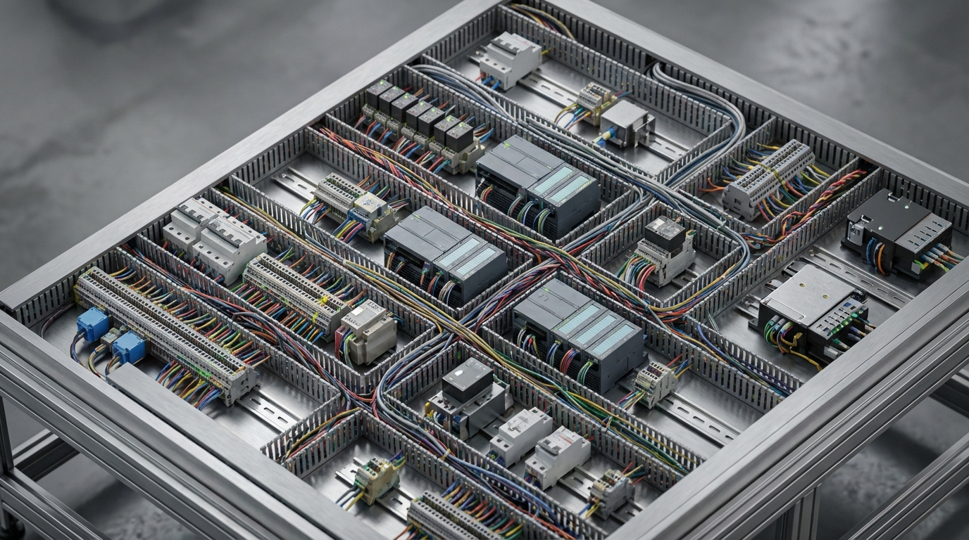 Схема механизмов промышленной автоматики в электросети