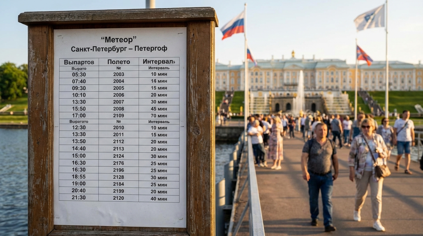 Расписание рейсов 'Метеора' в Петергоф