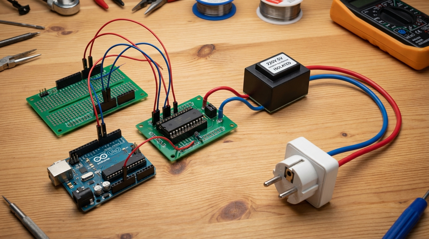 Диаграмма гальванической развязки между микроконтроллером и сетью 220В