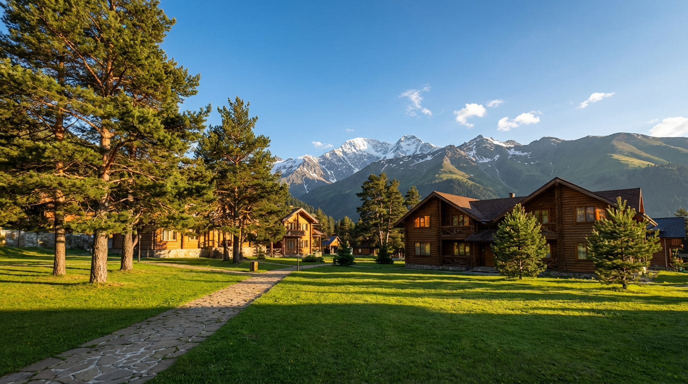 Вид на горы Архыза с территории отеля