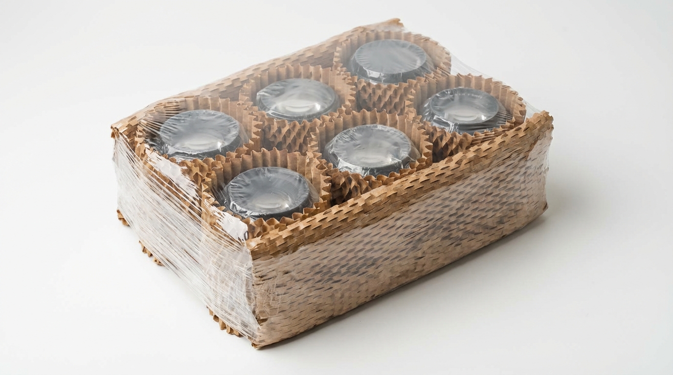 Упаковка оптики с использованием сотовой крафт-бумаги