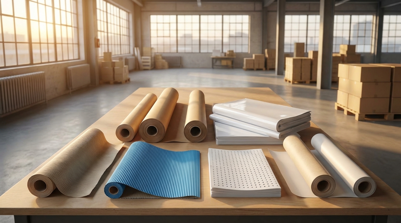 Различные виды бумаги оберточной для офиса и склада
