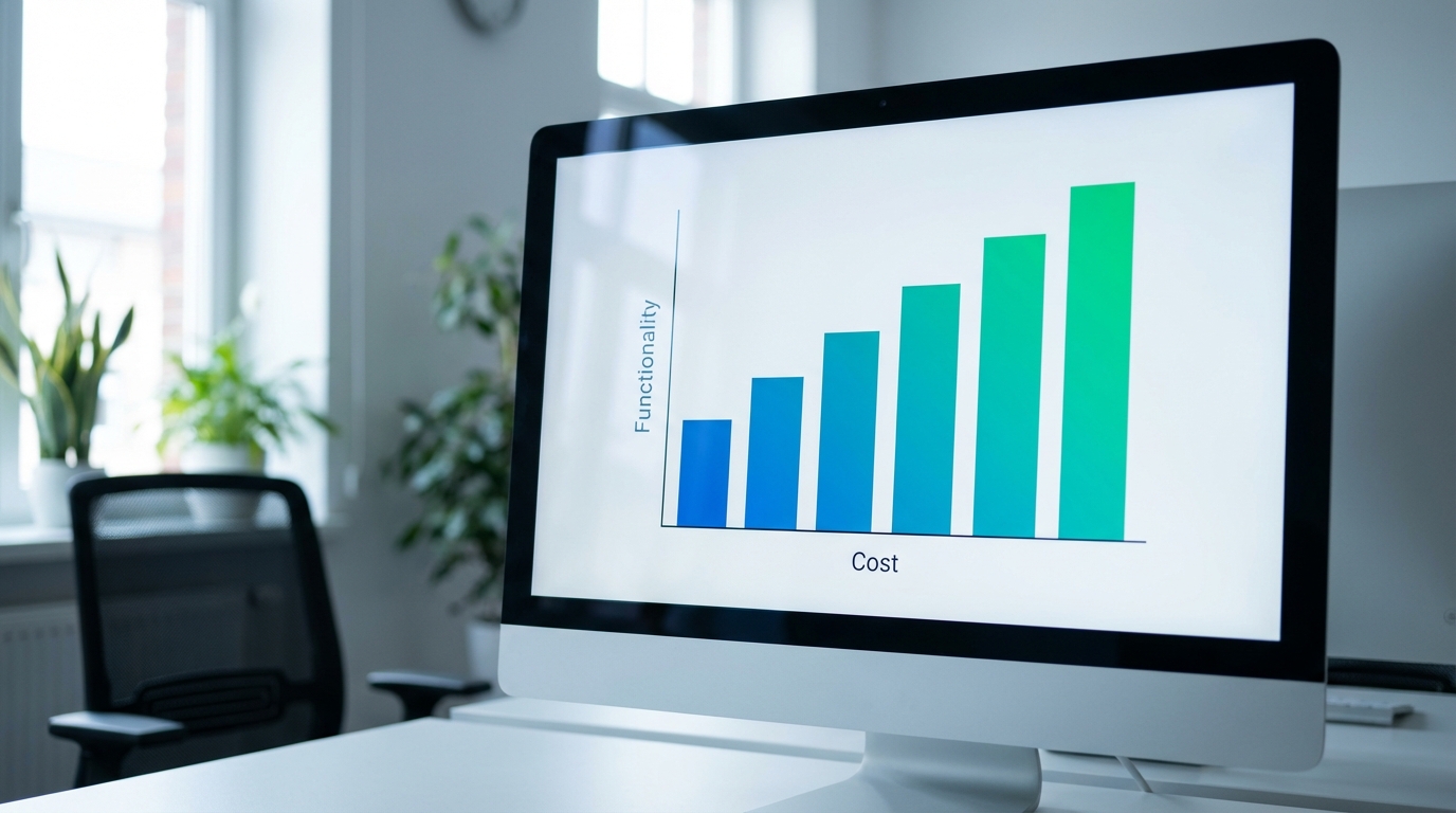 График сравнения ERP-систем по стоимости и функционалу