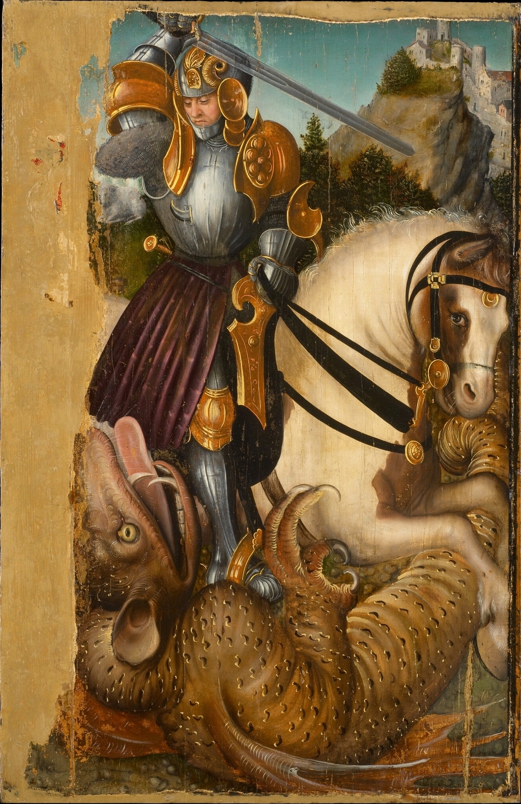 6Святой Георгий и дракон (Saint George Fighting the Dragon)_1510-1520_74 х 49_д.,м._Вена, Музей истории искусств.jpg