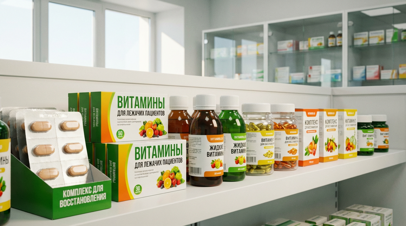 Ассортимент витаминных комплексов в аптеке для лежачих пациентов