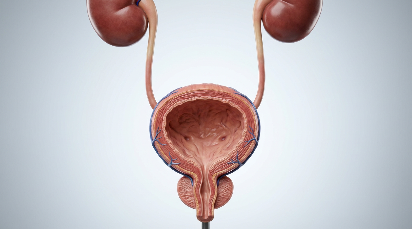 Иллюстрация мочевыводящей системы с акцентом на мочевой пузырь