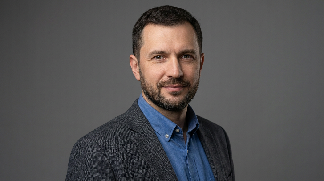 Сергей Волков — портрет автора в профессиональной студийной съёмке с нейтральным фоном