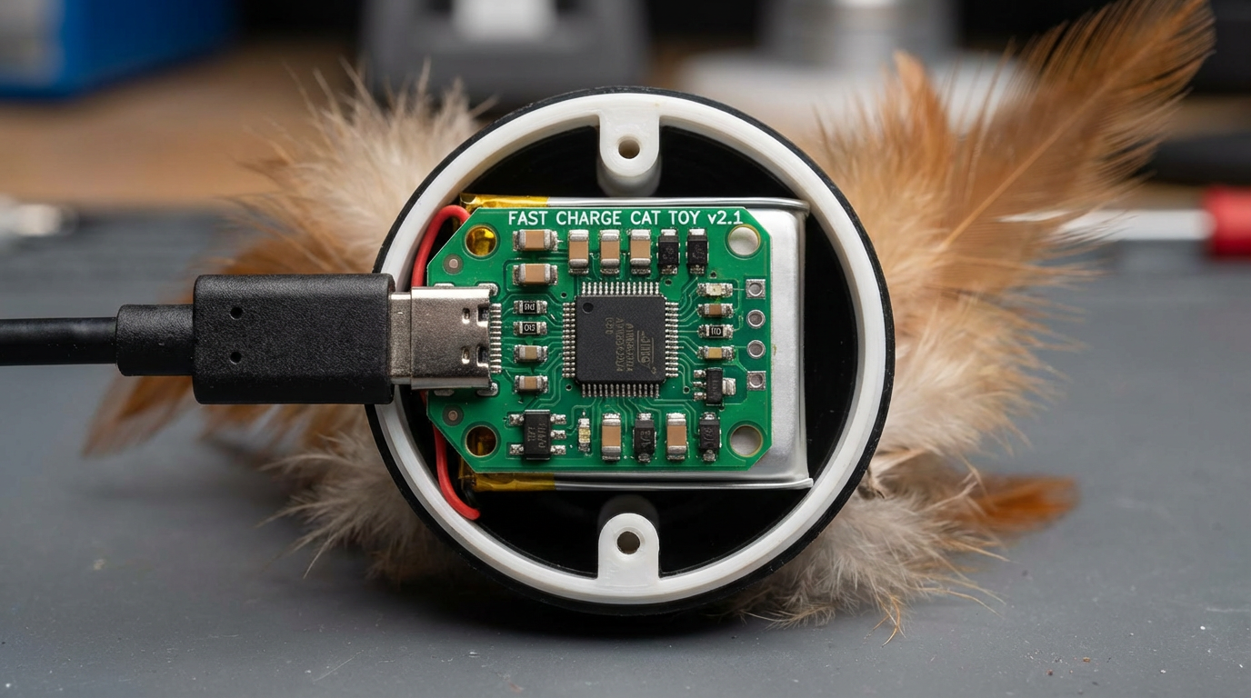 Схема быстрого заряда интерактивной игрушки для кошек