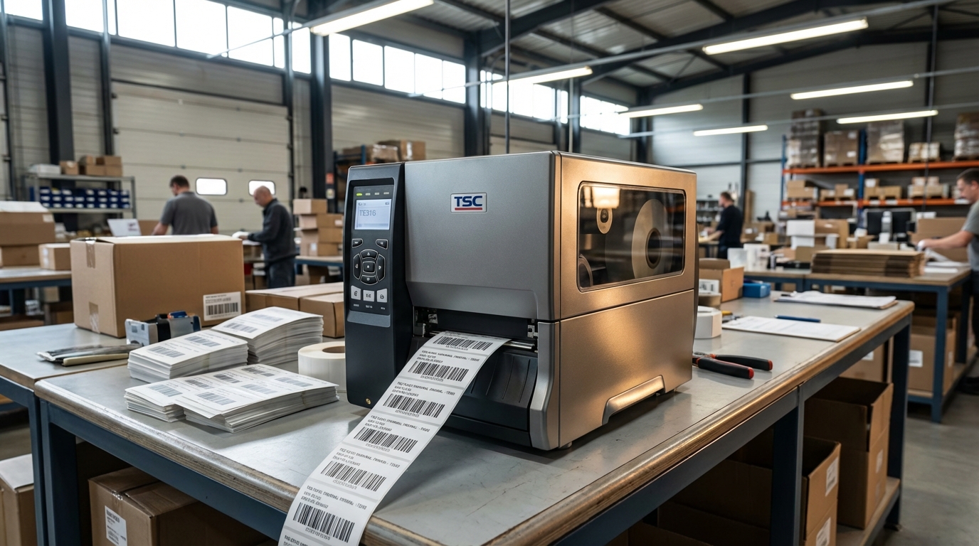 Принтер TSC TE310 в работе на складе