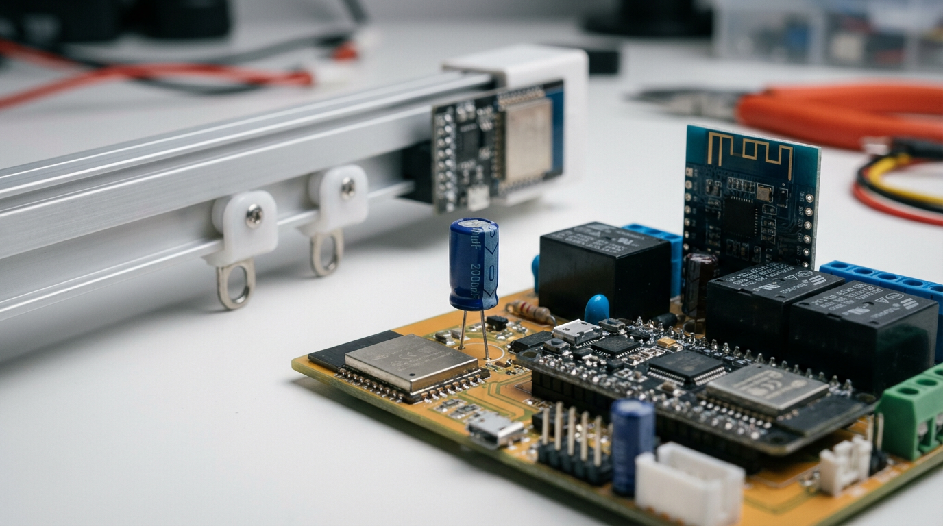 Конденсатор в схеме электрокарниза умного дома