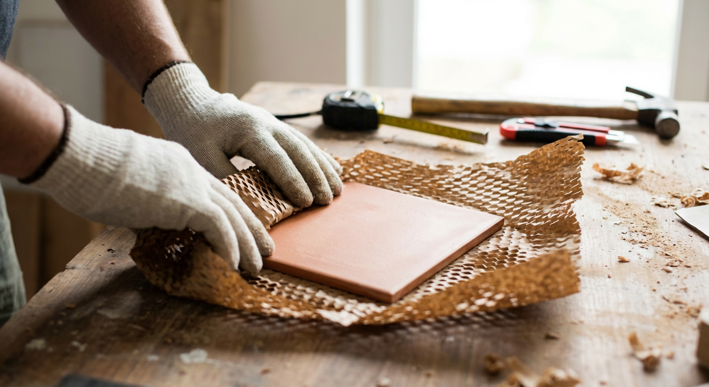 Надежная упаковка для инструментов и хрупких отделочных материалов при ремонте: где купить сотовую бумагу