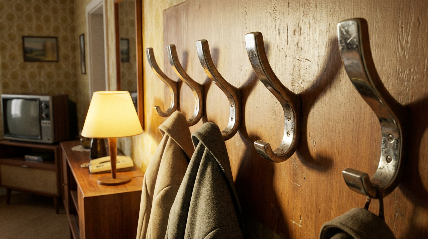 Металлические крючки в ретро-стиле 80-х для пальто и жакетов