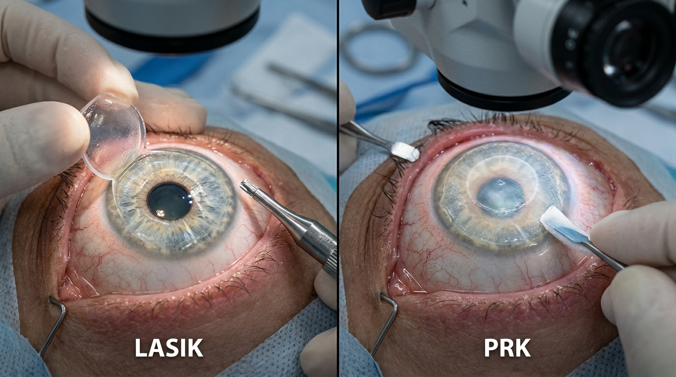 Сравнение методов лазерной коррекции после кератотомии