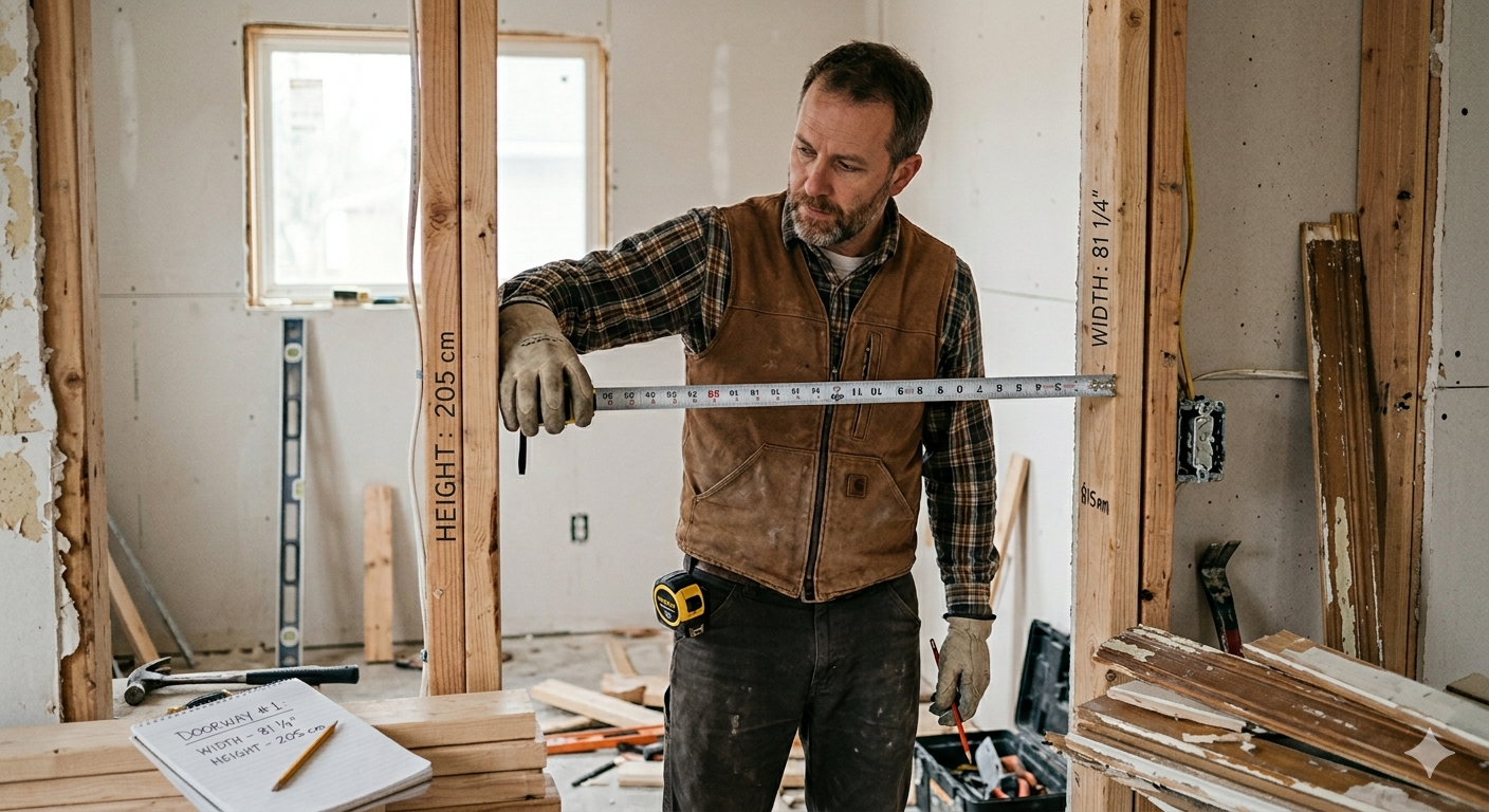 Подготовка дверного проема к установке: измерение размеров и очистка от мусора