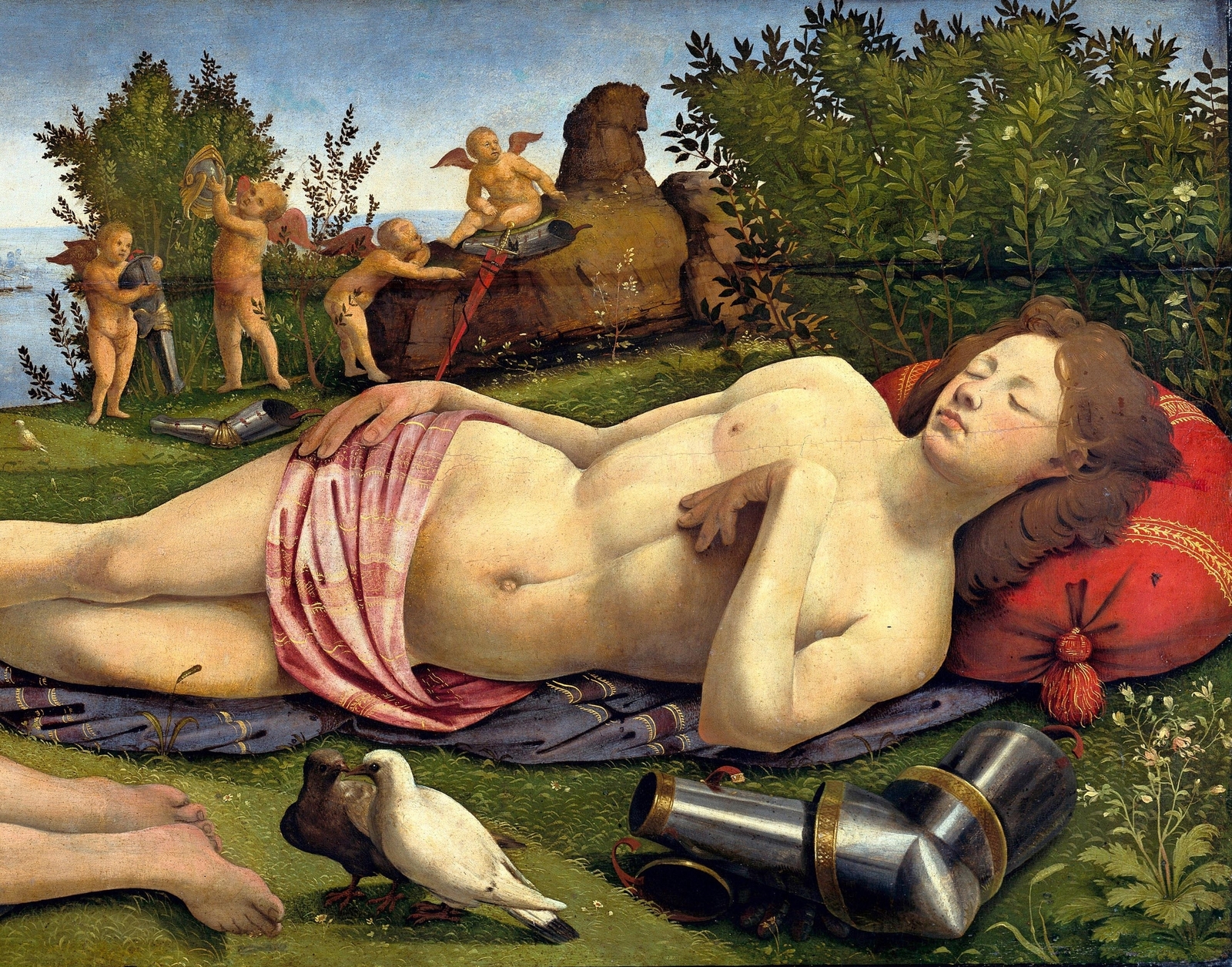 32-1505 (ок)_Венера, Марс и Амур (Venus, Mars, and Cupid)_72 х 182_д.,м._Берлин, Государственные музеи_фрагмент 2.jpg