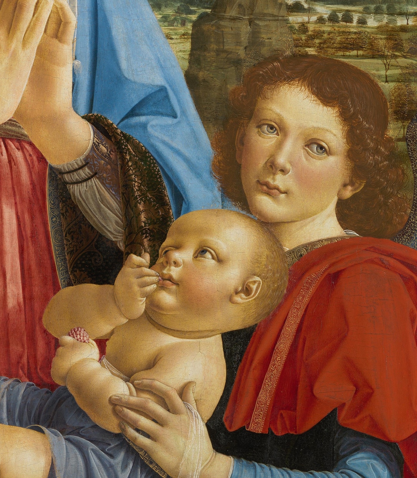 3Мадонна с Младенцем и двумя ангелами (The Virgin and Child with Two Angels) (совм с Лоренцо ди Креди)_1476-1478_96.5 х 70.5_д.,т._Лондон, Нац_деталь 2.jpg