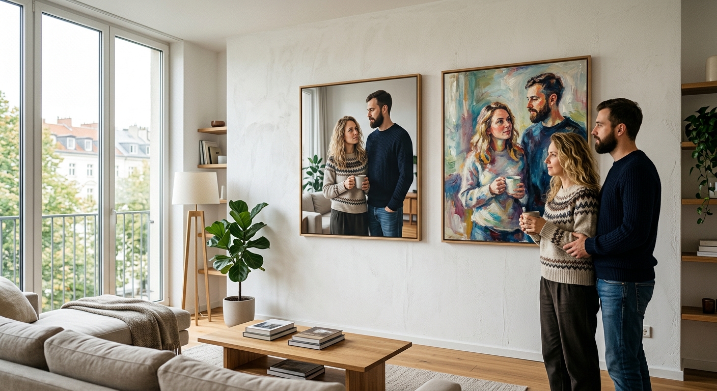 В чем разница? Разбираем, чем печать отличается от живописи, заказывая портрет по фото на холсте