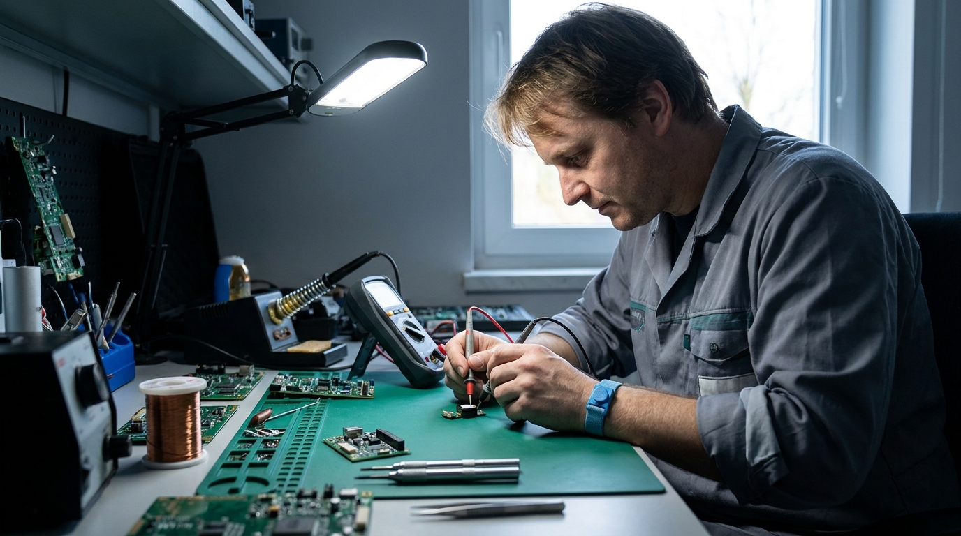 Магнитные и герконовые переключатели: принцип действия и применение, male professional at work, lab