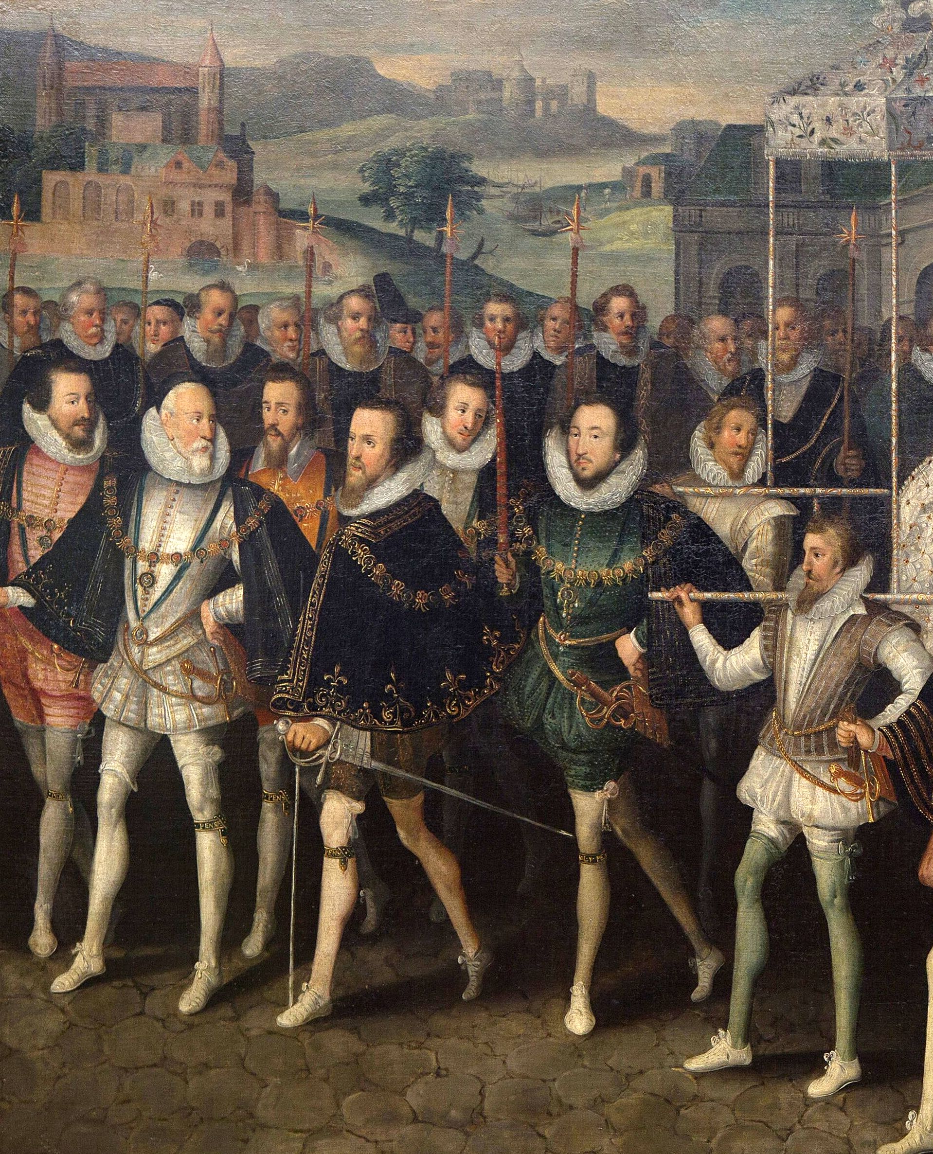 34 Procession Portrait of Elizabeth. Queen Elizabeth I of England preceded by the Knights of the Ga.jpg